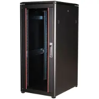 Equip EDF-26-6080-B-BIAA, Itseseisova teline, 26U, 600 kg, Näppäinlukko, Kotelon kiskot, Säädettävät jalat