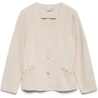 Vero Moda Vmleva Ls String Ecru Dnm Jacket - Cream - M