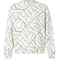 Armani Exchange for man. XM002364AF24635F1173 Sweatshirt Diagonal Lettering white (S), Casual, Cotton, Short sleeve