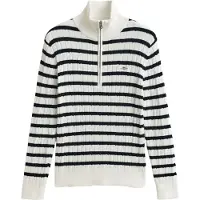 Gant Stretch Cotton Stripe Half Zip -palmikkoneulepusero