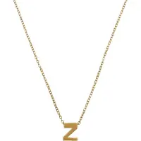 Timi Of Sweden Viola Letter Necklace Stainless Steel Gold Z