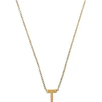 Timi Of Sweden Viola Letter Necklace Stainless Steel Gold T