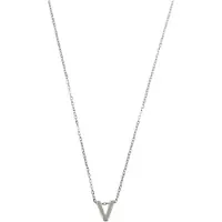 Timi Of Sweden Viola Letter Necklace Stainless Steel Silver V