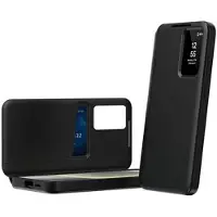Mtp Products Samsung Galaxy S26 Ultra Smart Clear View Käännä kotelo korttipaikalla - musta