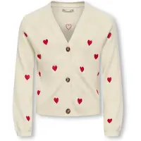 ONLY Kogdana Life Ls Heart Vneck Cardigan Knt - Cream - 158-164