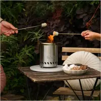 HerQs Smokeless FirePit Mini -savuton pöytätulipata, ruostumaton teräs