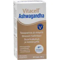 Kärkkäinen Vitacell Ashwagandha-uutekapseli 60 kaps. ravintolisä