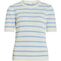 Vila Dalo O-neck Stripe Knit Lyhythihainen Neulepusero