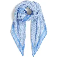 Tommy Hilfiger Th Script Monogram Linen Square - Blue - ONE SIZE