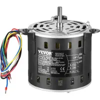 Vevor 1/2 hv:n uunin puhallinmoottori, 220 V 2,6 ampeeria, 1300 rpm 3-nopeuksinen, akselin halkaisija 10 mm, akselin pituus 20 mm, pyörii vastapäivään akselin päästä, sisältää CBB60 15 μF/450 V konden