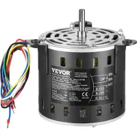 Vevor 1/3 hv:n uunin puhallinmoottori, 220 V 1,95 ampeeria, 1250 rpm 3-nopeuksinen, akselin halkaisija 10 mm, akselin pituus 20 mm, pyörii vastapäivään akselin päästä, sisältää CBB60 15 μF/450 V konde