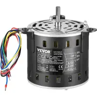 Vevor 1/5 hv:n uunin puhallinmoottori, 220 V 1,45 ampeeria, 1100 rpm 3-nopeuksinen, akselin halkaisija 10 mm, akselin pituus 20 mm, pyörii vastapäivään akselin päästä, sisältää CBB60 8 μF/450 V konden