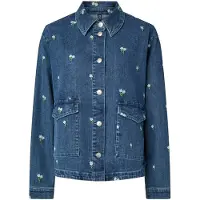 Pieces Flora Denim Emb Pitkähihainen Kauluspaita