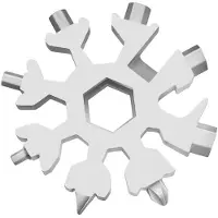Hobby Hall Snowflake Multi-Tool 18 in 1 Snowflake ruuvimeisseli Kaikkivaltias työkalu Kannettava ruostumattomasta teräksestä valmistettu pullonavaaja Joululahja päivittäiseen matkaan Camping Adventure Tools