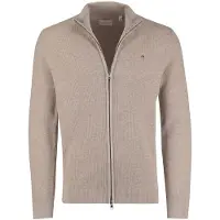 Gant Waffle Knit Zip Cardigan - Beige - XXL