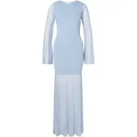 Malina Haisley Sheer Knitted Maxi Dress - Blue - XS