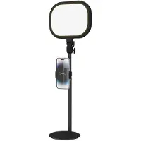 Hobby Hall LED-yöpöytävalaisin, 10 himmennystasoa, 5 väriä, muistitoiminto, metalli, musta, Juoda