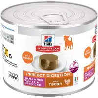 Hill's Pet Nutrition 12x200g Perfect Digestion Adult Small & Mini Mousse kalkkuna koiran märkäruoka