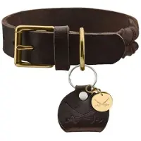 Hunter - Koiran panta Sansibar Solid Cow Leather Tummanruskea S-M 50cm - Koirat - Kaulapannat