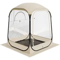 Vevor Pop up -urheiluteltta, 50x50 kirkas kuplatelta yhdelle hengelle, vedenpitävä ulkotila lattiamatolla ja yläkannella, puutarhaiglu-kupoliteltat, leirintäalue tapahtumiin, kalastukseen, hurraamisee