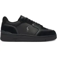 Ralph Lauren Ftw for man. 809P00810001 Open Masters black leather and suede trainers (41), Flat, Laces, Casual