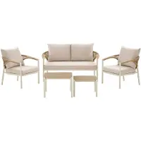 Ebuy24 Lounge-setti Abela, 143x76x69 cm, hiekka, alumiini
