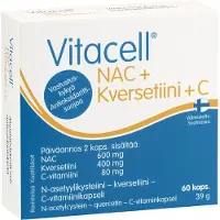 Raw Organic Vitacell NAC + Kversetiini + C, 60 kaps