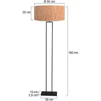 Steinhauer Ylöspäin suunnattu valaisin, musta/ruskea, korkeus 160 cm, korkki Stang, himmennettävä, Musta, Olohuone/ruokailutila, Metalli, Moderni