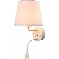 MANTRA Caïcos seinävalaisin E27 + LED 3W 3000K 30,5cm valkoinen/antiikkimessinki