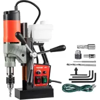 Vevor magneettipora, 1200 W 1,57" poraushalkaisija, 2922lbf/13000N kannettava sähköinen magneettiporapuristin säädettävällä nopeudella, 580 RPM porakone kaikkiin pinta- ja kodinparannustöihin, CE-luet