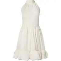 Malina Fern Halterneck Ruffled Mini Dress - White - L