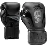 Venum Unisex Elite Evo nyrkkeilyhanskat aikuisille, musta/musta, 12 oz, US