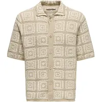 Only & Sons Onsbart Rlx 5 Ss Shirt Knit Noos - Beige - S