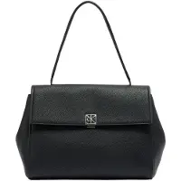 Calvin Klein Emblem Hw Pebble Satchel - Black - ONE SIZE