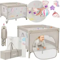 Lionelo MILLE PLUS Leikkikehä, Grey Beige