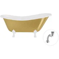 Besco Kylpyamme Otylia Glam 170, Gold+White, klik-klak-sifonilla, kromi