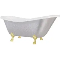 Besco Kylpyamme Otylia Glam 160, Silver+Gold (ilman sifonia, ylivuotoaukolla)