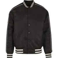 Urban Classics Välikausitakki 'Racer' musta / luonnonvalkoinen