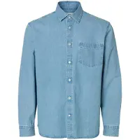 Selected Slhregcarlo Denim Ls Shirt Noos - Blue - S