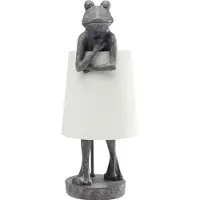 Kare Design-pöytävalaisin Animal Frog, Alumiini/harmaa/sinkki, Olohuone/ruokailutila, Synteettinen materiaali, Design