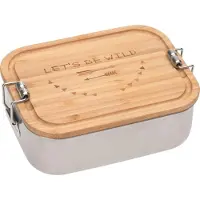 Lassig Stainless Steel Lunch Box And Bamboo Lid Ruskea