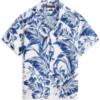 Tommy Hilfiger Linen Floral Aop Ss Rf 1/2 - Blue - L