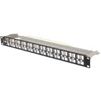 Lanberg PPKS-1248-B, Kytkentäpaneeli, Galvanoitu teräs, Musta, 480 g