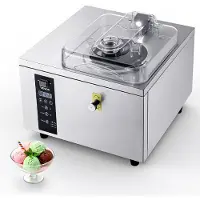 Vevor kaupallinen jäätelökone, 500 W 5 l tunnissa, Gelato-jäätelökone, jossa 2,8 litran 304 ruostumattomasta teräksestä valmistettu sylinteri, automaattisesti puhdistuva LED-paneeli, korkea tuottavuus