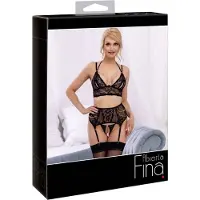 Abierta Fina Bra Suspender Set M, M