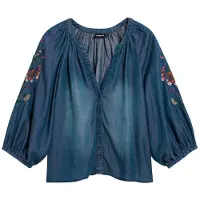 Desigual Pusero sininen denim / punainen / valkoinen