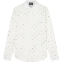 Armani Exchange for man. XM000625AF13184F0198 Monogram AX Cross Logo Shirt white (XL), Casual, Cotton, Long sleeve