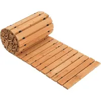 Vevor puinen puutarhapolku, 3,6 m P x 43 cm L, liukumaton suora puutarhapolku, rullattava setripuusta valmistettu ulkopolku vaijeriliitännällä, koristeellinen puutarhalaatta takapihan hääjuhliin