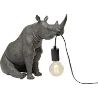 Kare Design-pöytävalaisin Sitting Rhino, Alumiini/harmaa/sinkki, Olohuone/ruokailutila, Synteettinen materiaali, Design