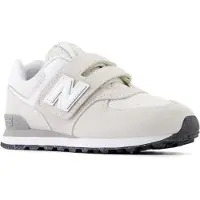 New Balance unisex for kids. PV574V1 Grey 574 Hook & Loop trainers (33.5), Flat, Velcro, Sport, children's fashion